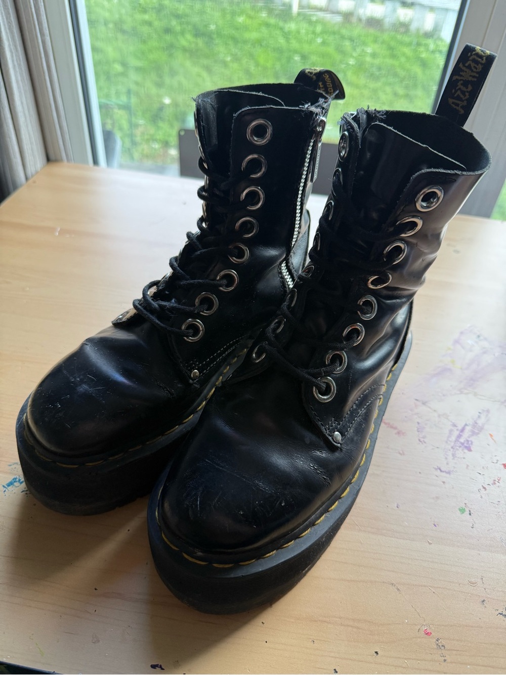 Doc Martens JadonXL Black Platform Lace-Up Combat Boots
